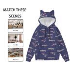New England Patriots All-Over Print Women’s Hoodie With Decorative Ears - Image 3
