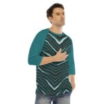 Philadelphia Eagles Zubaz All-Over Print Men's O-neck Raglan Sleeve T-shirt - Image 2