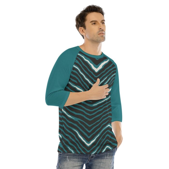 Philadelphia Eagles Zubaz All-Over Print Men's O-neck Raglan Sleeve T-shirt - Image 2