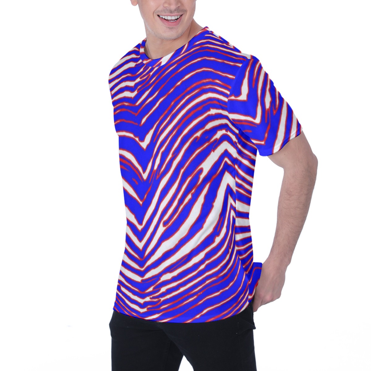 Buffalo Bills Zubaz All-Over Print Unisex T-Shirt|145GSM KPO02 - Image 4