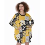 Pittsburgh Steelers All-Over Print Women's Casual Loose Long Sleeve Dress With Pocket - Image 2