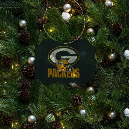 Green Bay Packers Irregular Acrylic Pendant With Gold Thread