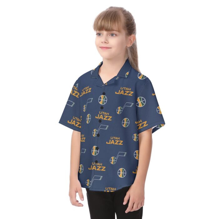 Utah Jazz Kid's Hawaiian Vacation Shirt - Image 3