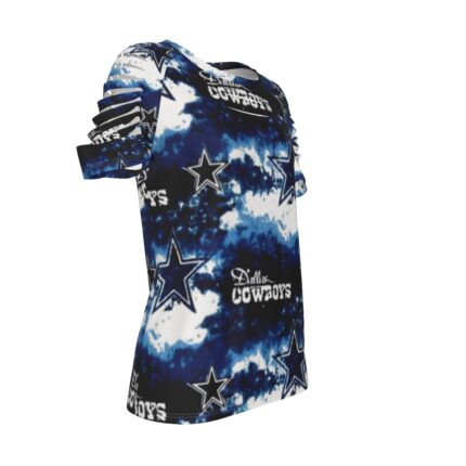 Dallas Cowboys Zubaz All-Over Print Women's Ripped T-Shirt