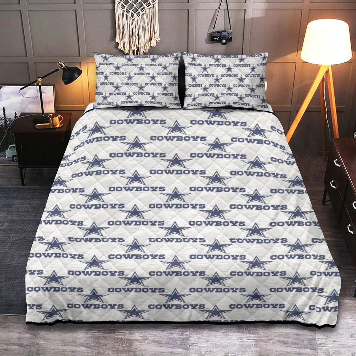Dallas Cowboys Zubaz Quilt & Pillow Cases With Edge-wrapping Strips - Image 2