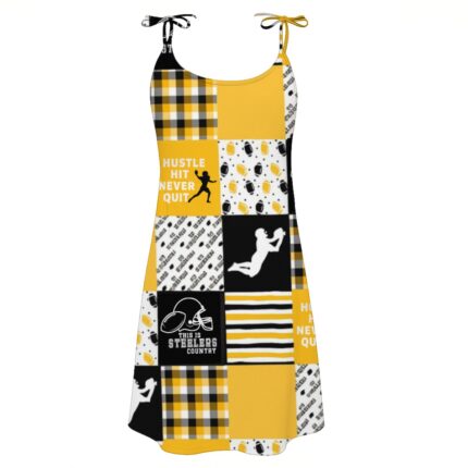Pittsburgh Steelers All-Over Print Women's Beach Tie Dress
