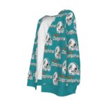 Miami Dolphins Zubaz All-Over Print Women's Imitation Knitted Cardigan - Image 3