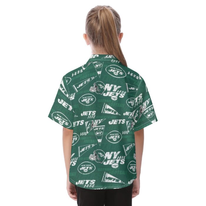 New York Jets  Kid's Hawaiian Vacation Shirt - Image 4