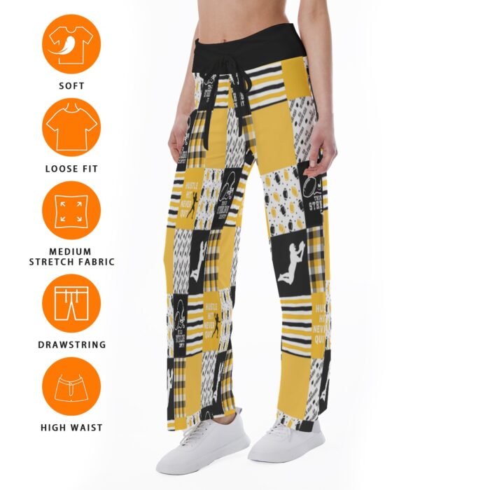 Pittsburgh Steelers All-Over Print Women's High-waisted Straight-leg Trousers - Image 3