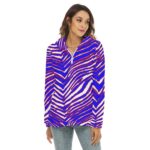 Buffalo Bills Zubaz All-Over Print Women's Borg Fleece Hoodie With Half Zip