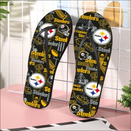 Pittsburgh Steelers Zubaz All-Over Print Men's Flip Flops