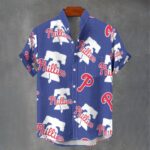 Philadelphia Phillies Men's Stand Collar Shirt|110GSM Imitation Flax