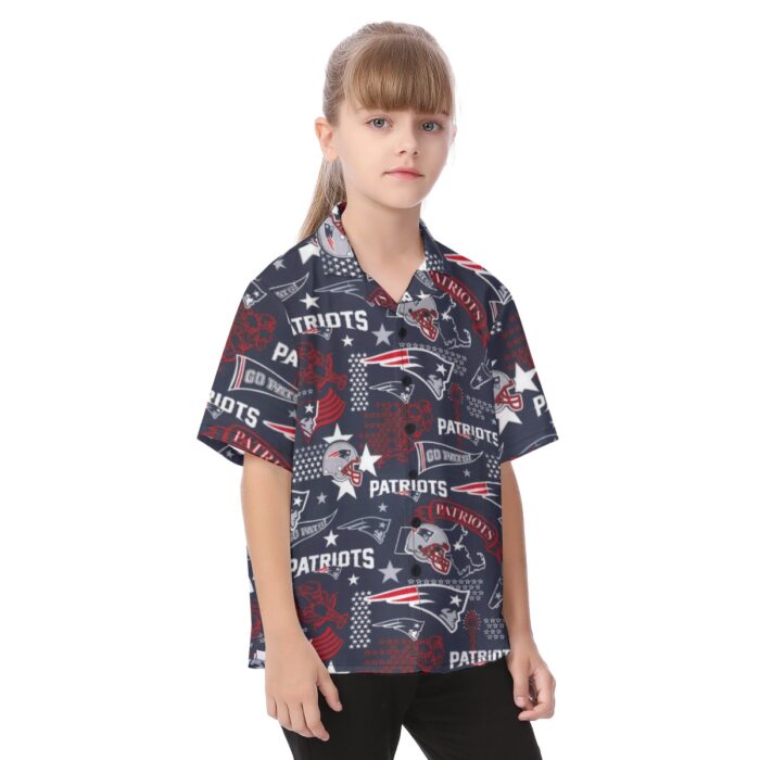 New England Patriots Kid's Hawaiian Vacation Shirt - Image 2