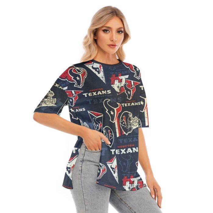 Houston Texans Women's Short Sleeves T-shirt With Hem Split - Image 2