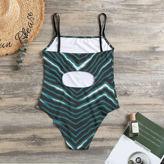 Philadelphia Eagles Zubaz All-Over Print Women's Halter Strap Swimsuit - Image 2