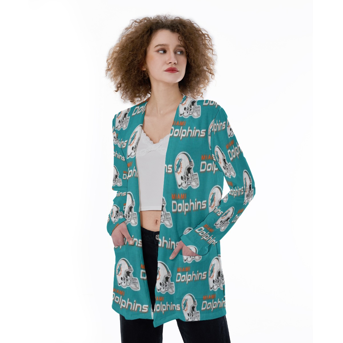 Miami Dolphins Zubaz All-Over Print Women's Cover With Pocket - Image 4