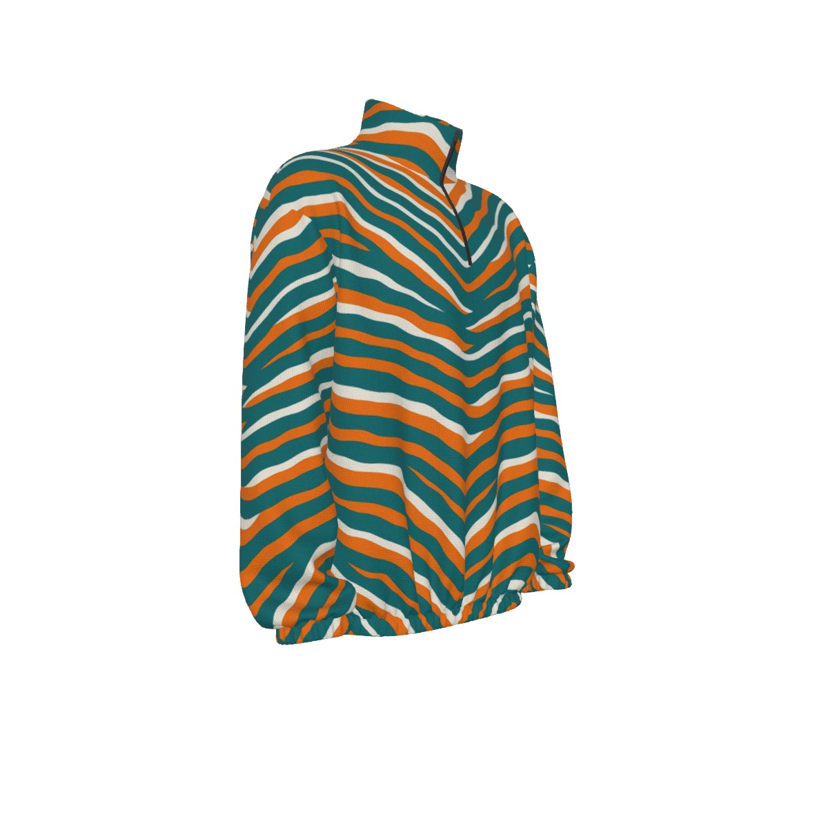 Miami Dolphins Zubaz All-Over Print Unisex Turtleneck Zippered Sweatshirt