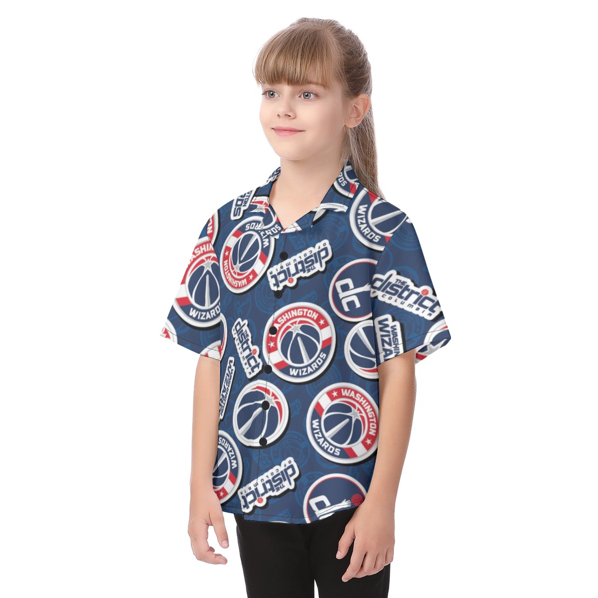 Washington Wizards Kid's Hawaiian Vacation Shirt - Image 3
