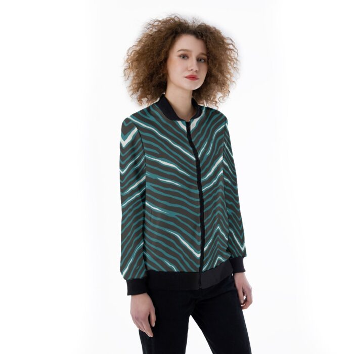 Philadelphia Eagles Zubaz All-Over Print Women's Ribbed Stand-up Collar Jacket - Image 2
