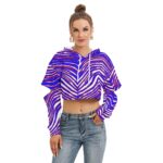 Buffalo Bills Zubaz All-Over Print Women's Heavy Fleece Hoodie With Hollow Out Sleeve
