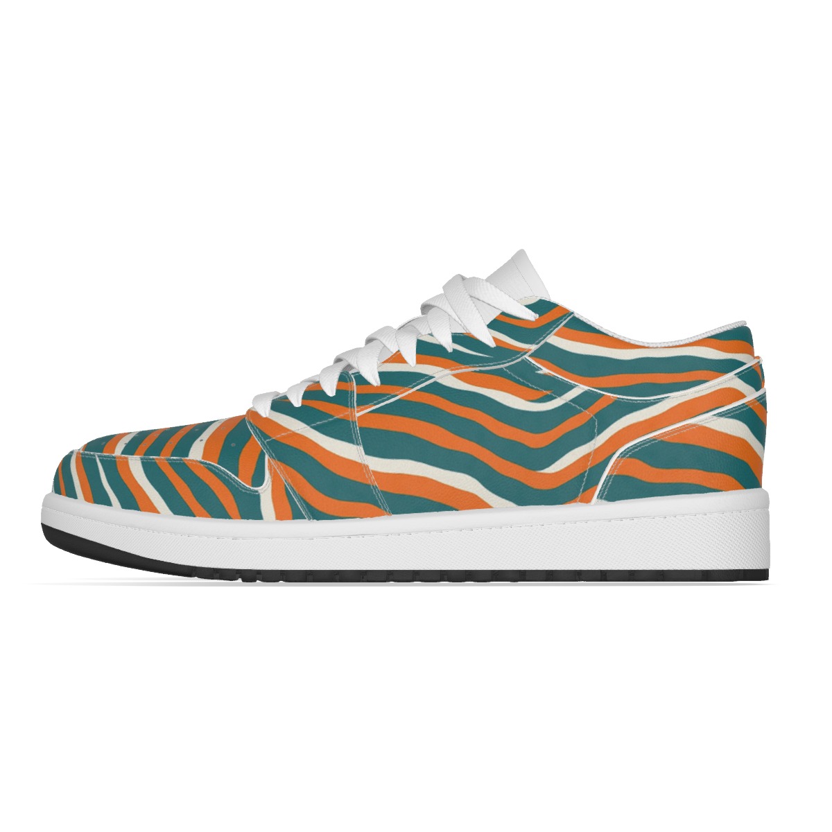 Miami Dolphins Zubaz Men's Low State Leather Stitching Shoes