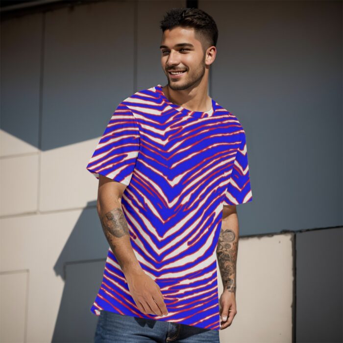 Buffalo Bills Zubaz All-Over Print Men's O-Neck T-Shirts|Interlock - Image 3