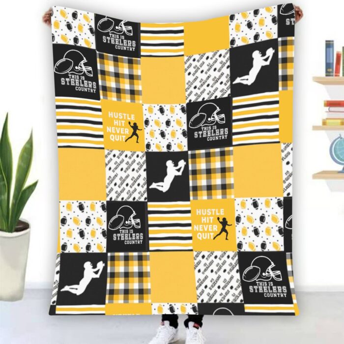 Pittsburgh Steelers Zubaz Single-Side Printing Flannel Blanket - Image 2