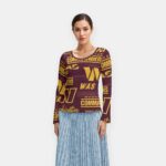 Washington Commanders Women's Long Sleeve T-Shirt With Slightly Flared Sleeves - Image 2