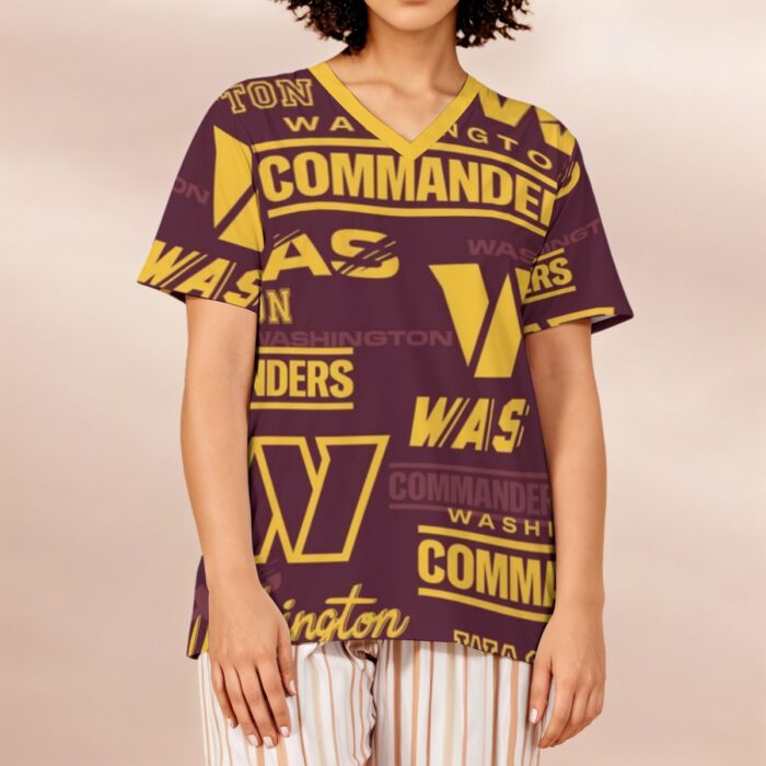 Washington Commanders Women's Loose V-Neck Short-Sleeve T-Shirt - Image 1