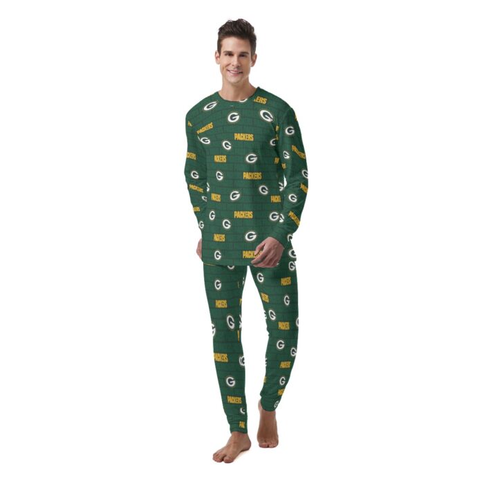 Green Bay Packers All-Over Print Men's Pajamas - Image 4