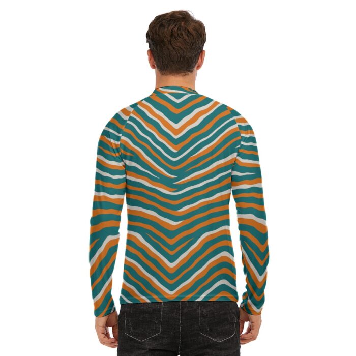 Miami Dolphins Zubaz All-Over Print Men's Long Sleeve Tight surf clothing - Image 3
