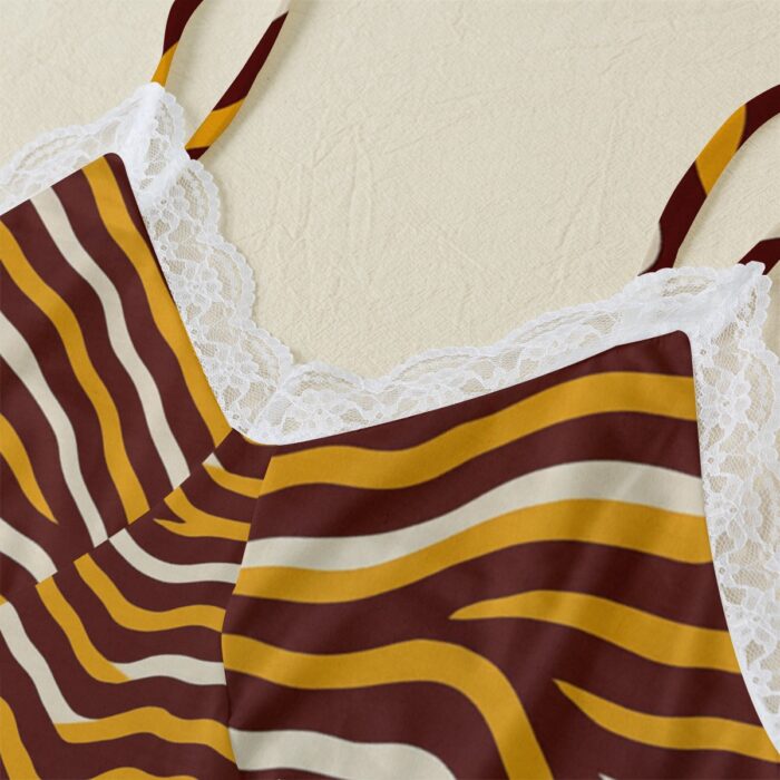 Washington Commanders Zubaz Women's Cami Home Suit With Lace Edge - Image 4