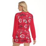 Cincinnati Reds Women's Short Sweatshirt And Pants Suit - Image 4