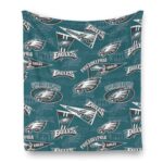Philadelphia Eagles Zubaz Single-Side Printing Flannel Blanket - Image 2