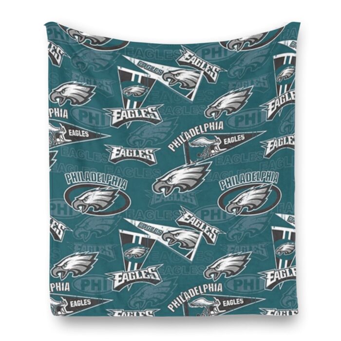 Philadelphia Eagles Zubaz Single-Side Printing Flannel Blanket - Image 2