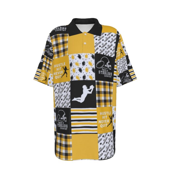 Pittsburgh Steelers Zubaz All-Over Print Teenage UV Protection POLO Shirt - Image 1