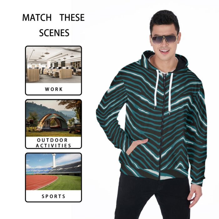 Philadelphia Eagles Zubaz All-Over Print Men's Heavy Fleece Zip Up Hoodie - Image 5