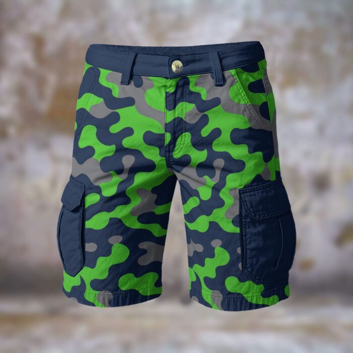 Seattle Seahawks camo Cargo Shorts - Image 1