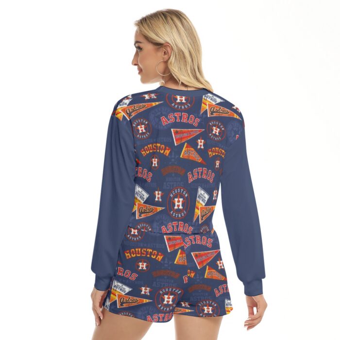 Houston Astros Women's Short Sweatshirt And Pants Suit - Image 4