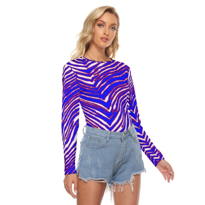 Buffalo Bills Zubaz All Over Print Women's Stretchable long Sleeve Top - Image 1