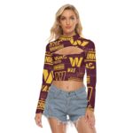 Washington Commanders Women's Hollow Chest Keyhole Tight Crop Top