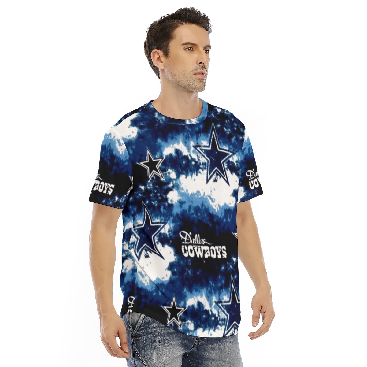 Dallas Cowboys Zubaz All-Over Print Men's Short Sleeve Rounded Hem T-shirt - Image 3