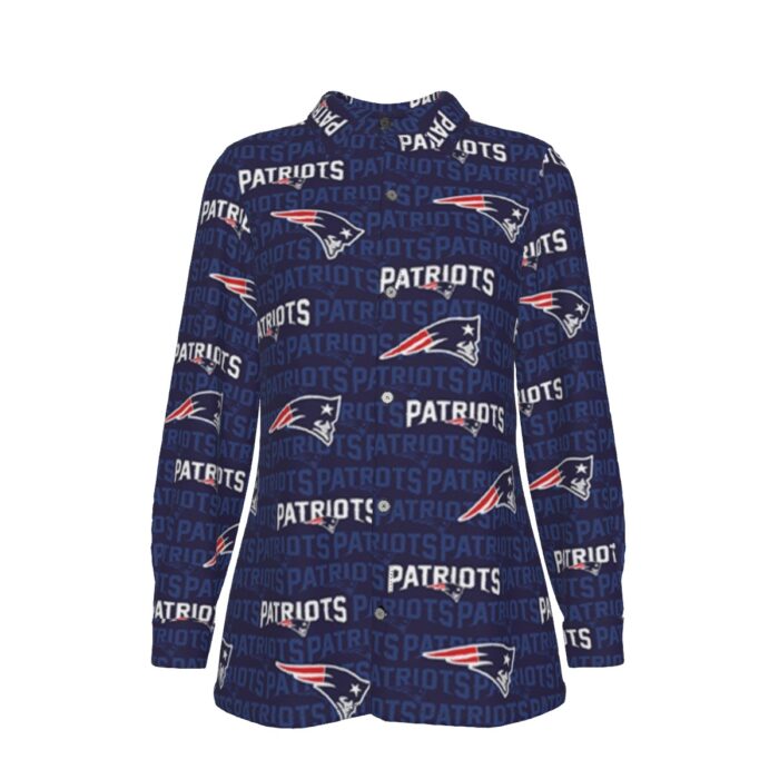 New England Patriots Zubaz All-Over Print Women's Elastic-Back Shirt - Image 3