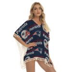 New England Patriots Zubaz All-Over Print Women's Square Fringed Shawl - Image 4