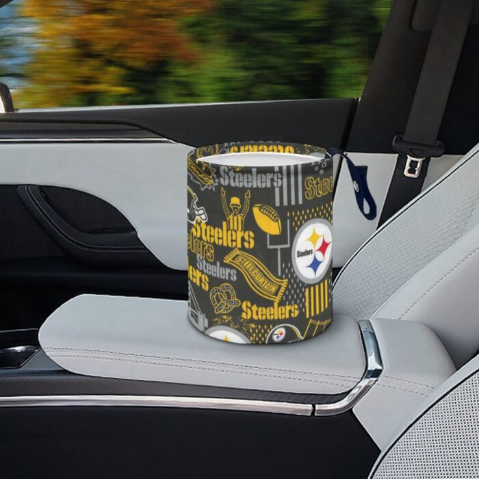 Pittsburgh Steelers Zubaz Minimalist Fabric Car Trash Can - Image 1