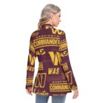 Washington Commanders Women's Long-sleeved Heap-neck Slim Casual Tunic Blouse - Image 4