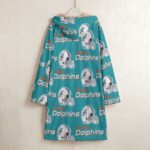 Miami Dolphins Zubaz All-Over Print Men's Horn Button Long Fleece Windbreaker - Image 2
