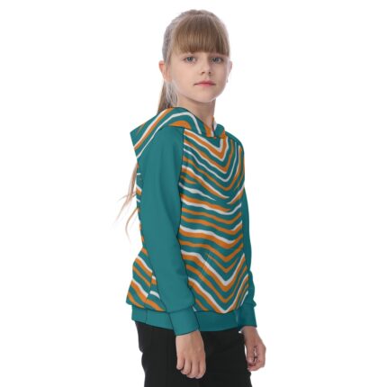 Miami Dolphins Zubaz All-Over Print Kid's Raglan Pullover Hoodie