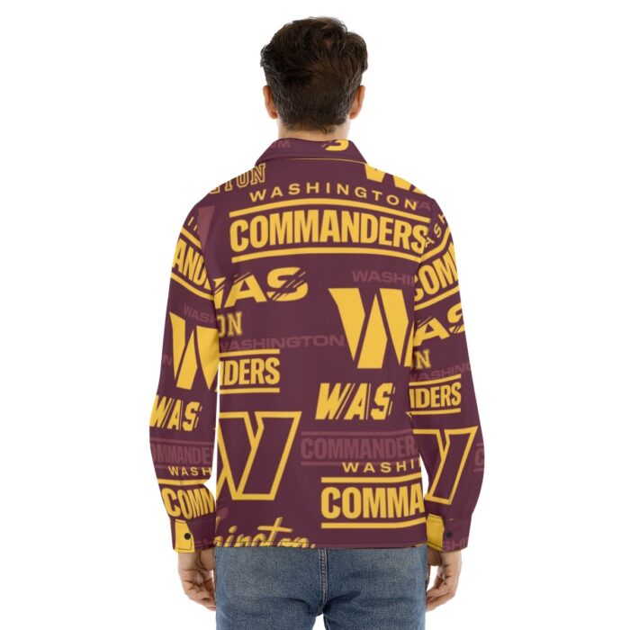 Washington Commanders Men's Lapel Collar Shirt With Concealed Placket - Image 2