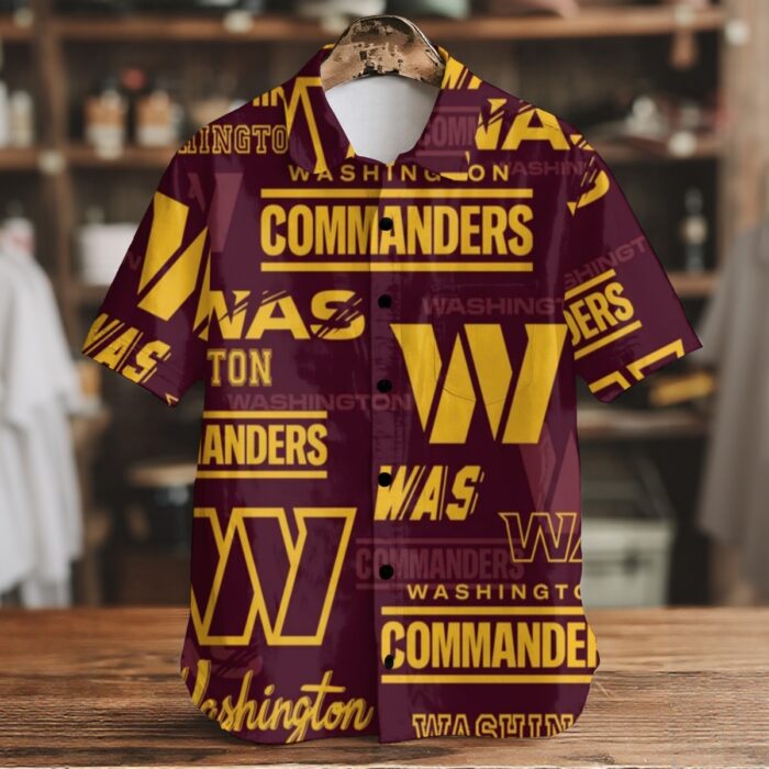 Washington Commanders Men's Short Sleeve Shirt With Pockets - Image 1